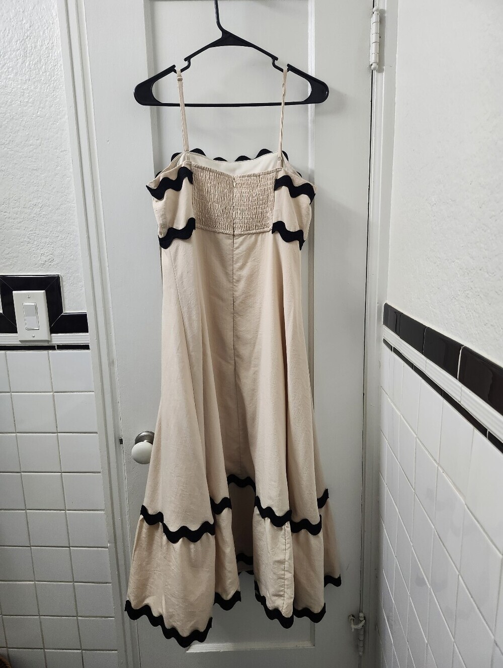 Cream Maxi Dress With Ric Rac Trim - Picture 2 of 8